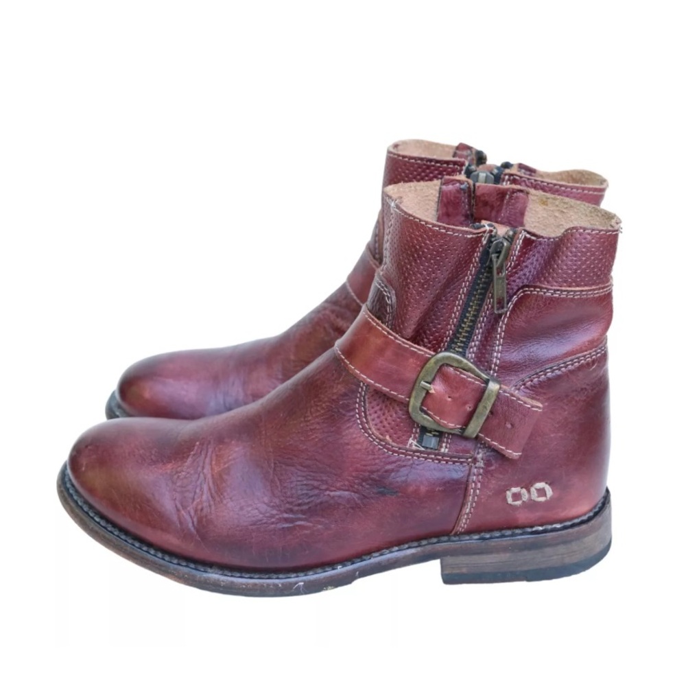 Bed stu Cobbler shoes boot booties 7 37 burgundy leather welted buckle